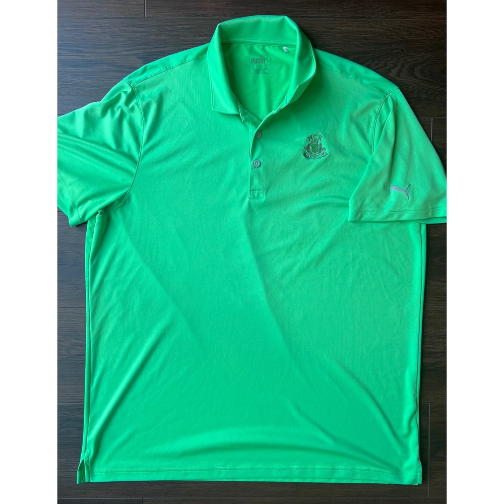 Puma Mens XXL Green Golf Polo Shirt NCR Country Club Kettering Ohio Short Sleeve